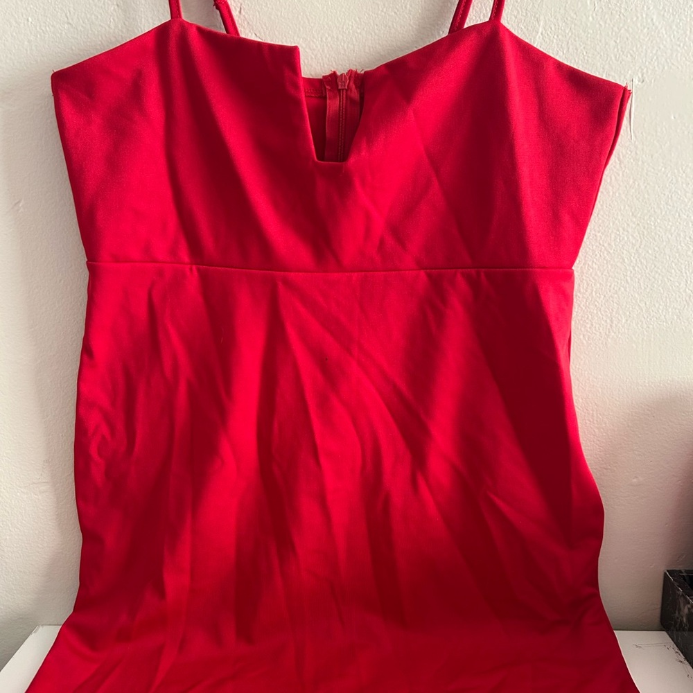 Vibrant Red Sleeveless Dress
